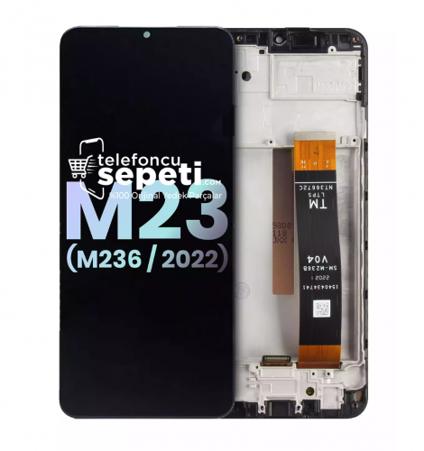 Samsung Galaxy M23 M236 Ekran Siyah Çıtalı %100 Orijinal