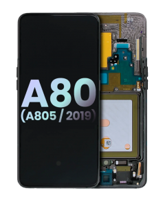 Samsung Galaxy A80 A805 Ekran Dokunmatik Siyah Çıtalı Orjinal Servis