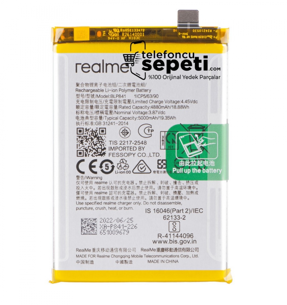Realme 6 Batarya Pil %100 Orijinal