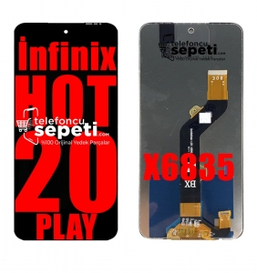İnfinix Hot 20 Play Ekran Dokunmatik Siyah Çıtasız %100 Orijinal