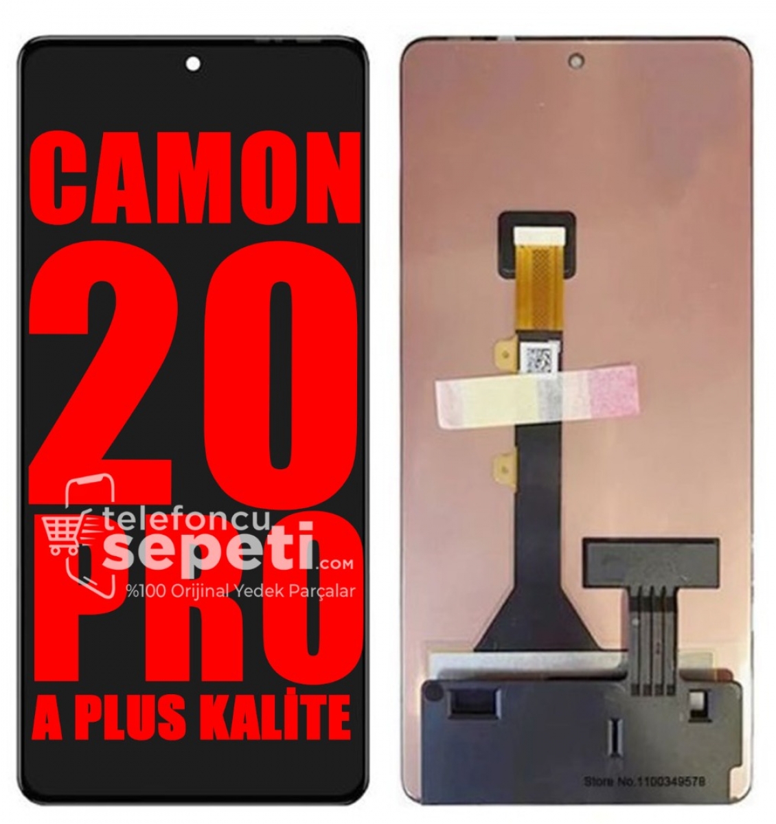 Tecno Camon 20 Pro Ekran Dokunmatik Siyah Çıtasız A Plus Kalite