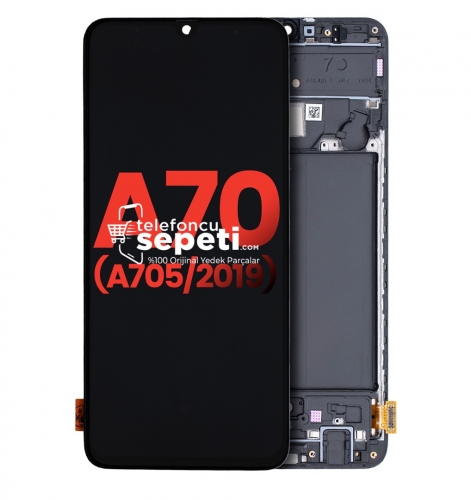 Samsung Galaxy A70 A705 Ekran Dokunmatik Siyah Çıtalı A Plus Kalite