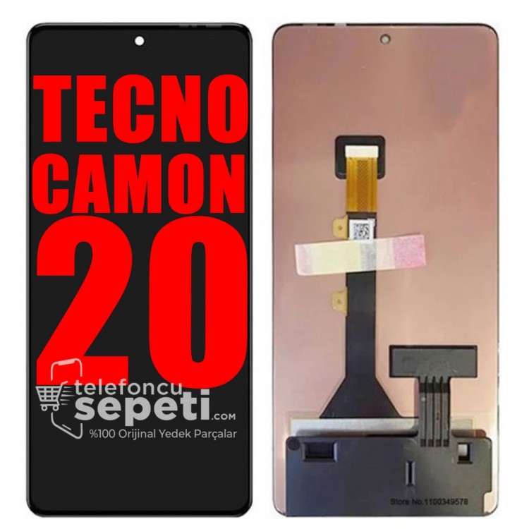 Tecno Camon 20 Ekran Dokunmatik Siyah Çıtasız %100 Orijinal