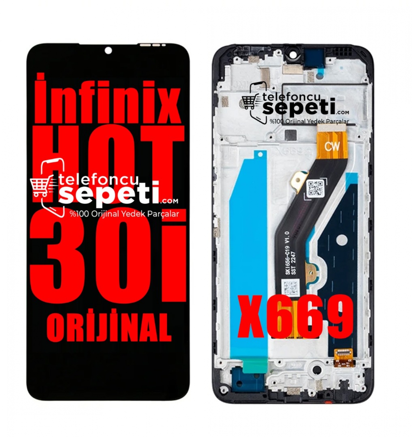 İnfinix Hot 30i Ekran Dokunmatik Siyah Çıtalı %100 Orijinal İnfinix Hot 30i Ekran Dokunmatik Siyah Çıtalı %100 Orijinal