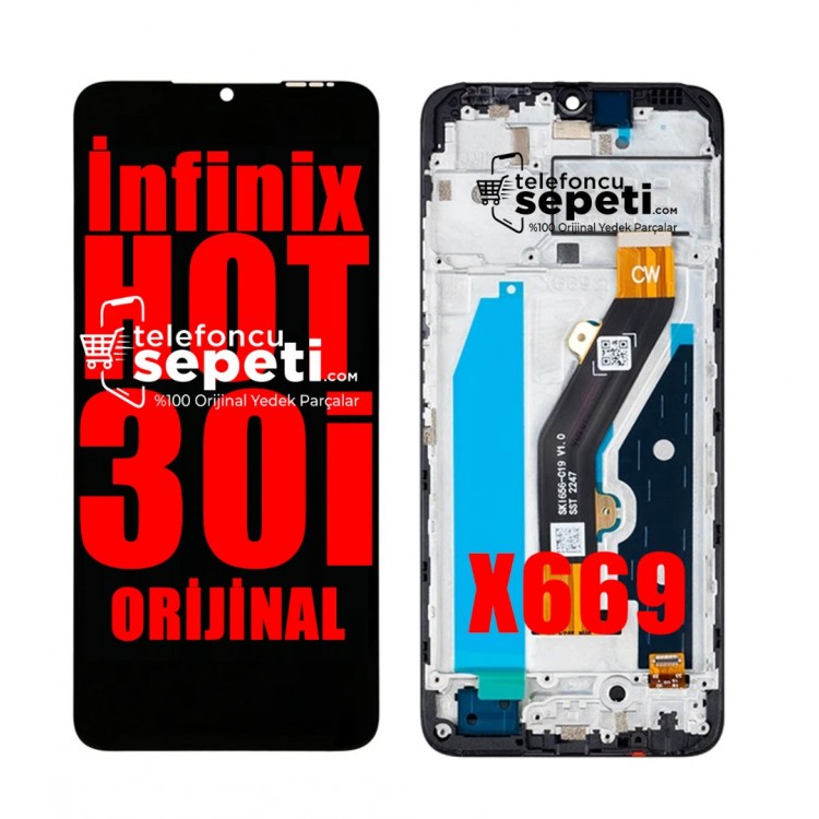 İnfinix Hot 30i Ekran Dokunmatik Siyah Çıtalı %100 Orijinal