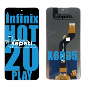 İnfinix Hot 20 Play Ekran Dokunmatik Siyah Çıtasız A Plus Kalite