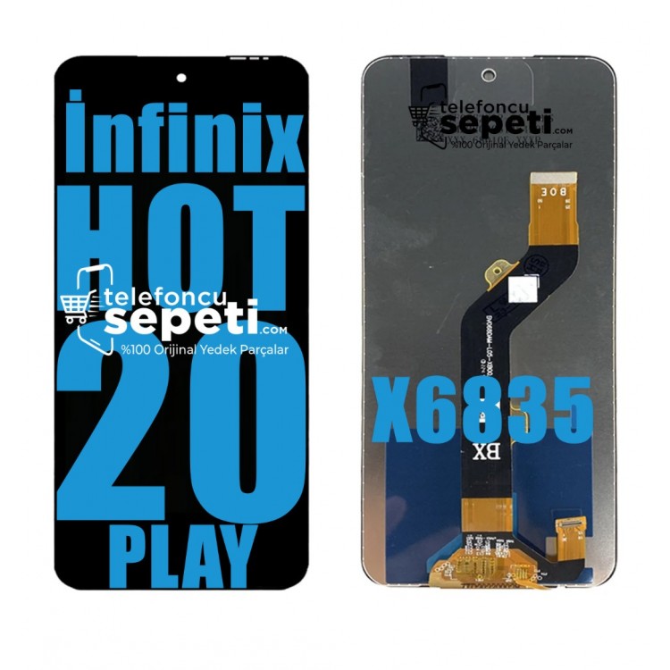 İnfinix Hot 20 Play Ekran Dokunmatik Siyah Çıtasız A Plus Kalite