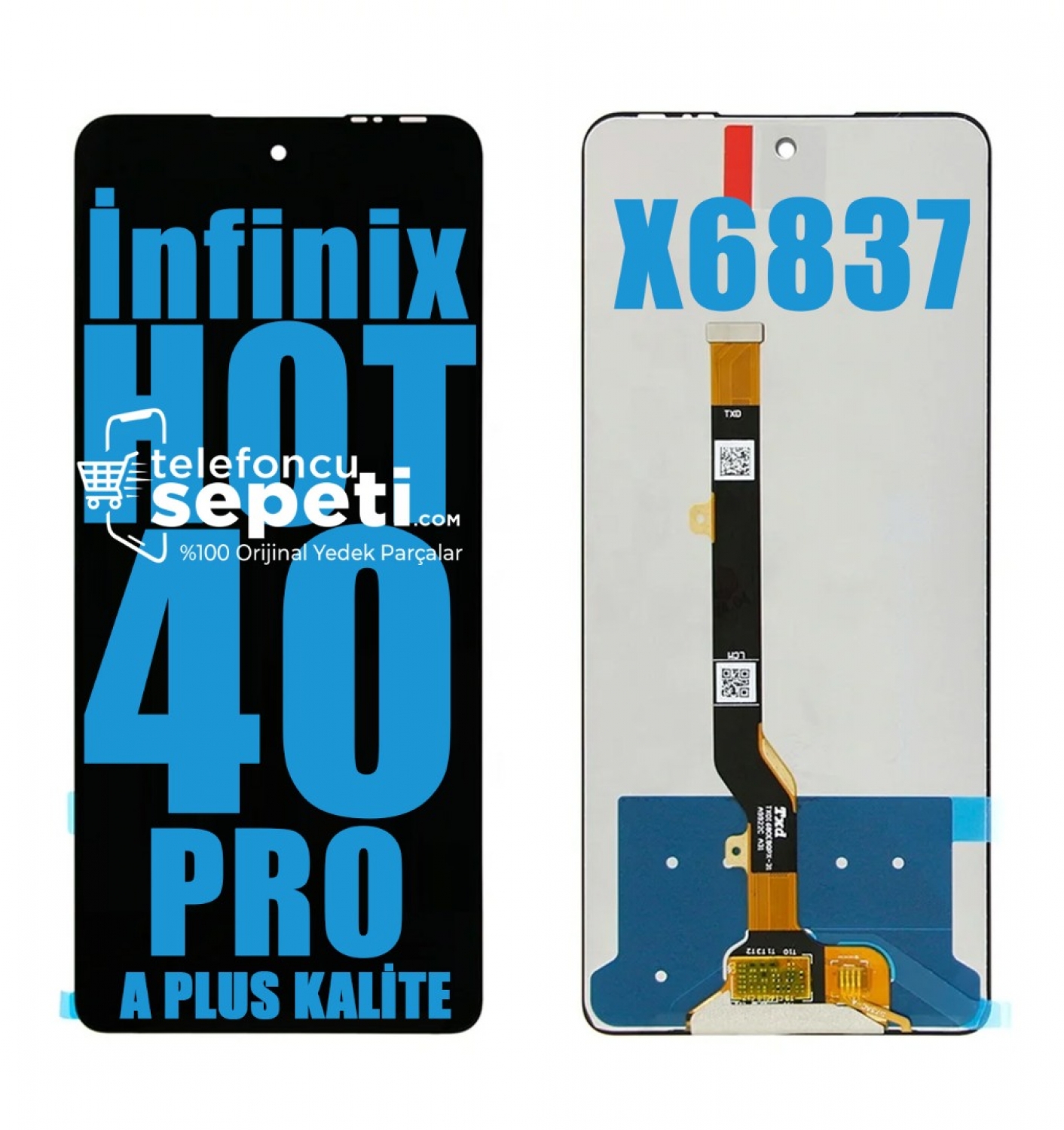 İnfinix Hot 40 Pro Ekran Dokunmatik Siyah Çıtasız A Plus Kalite