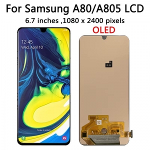 Samsung Galaxy A80 A805 Ekran Dokunmatik Siyah Çıtasız Oled Üstün Kalite