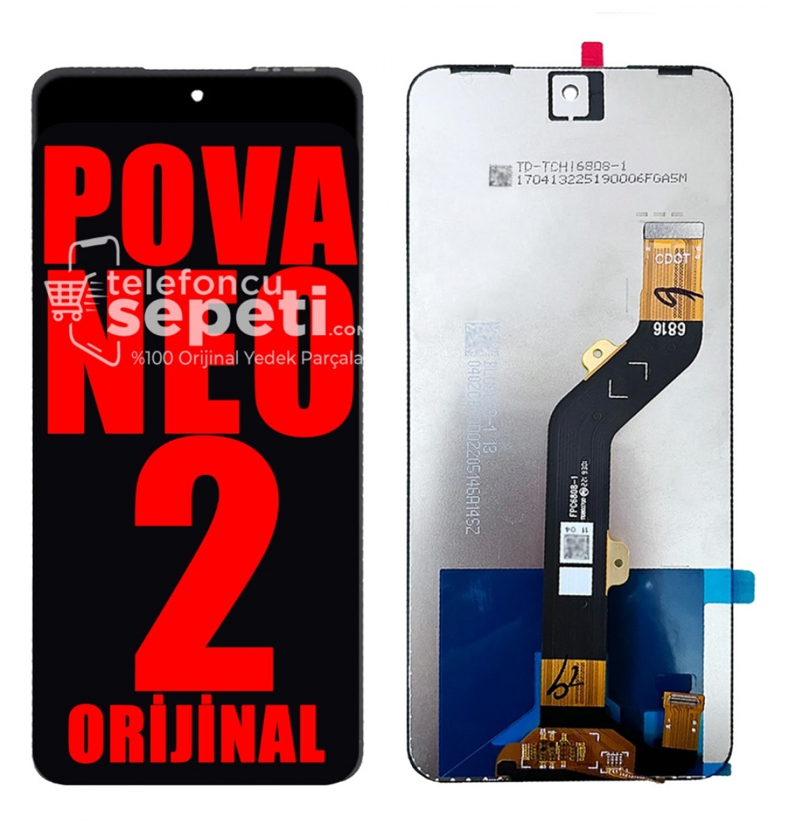 Tecno Pova Neo 2 Ekran Dokunmatik Siyah Çıtasız %100 Orijinal Tecno Pova Neo 2 Ekran Dokunmatik Siyah Çıtasız %100 Orijinal