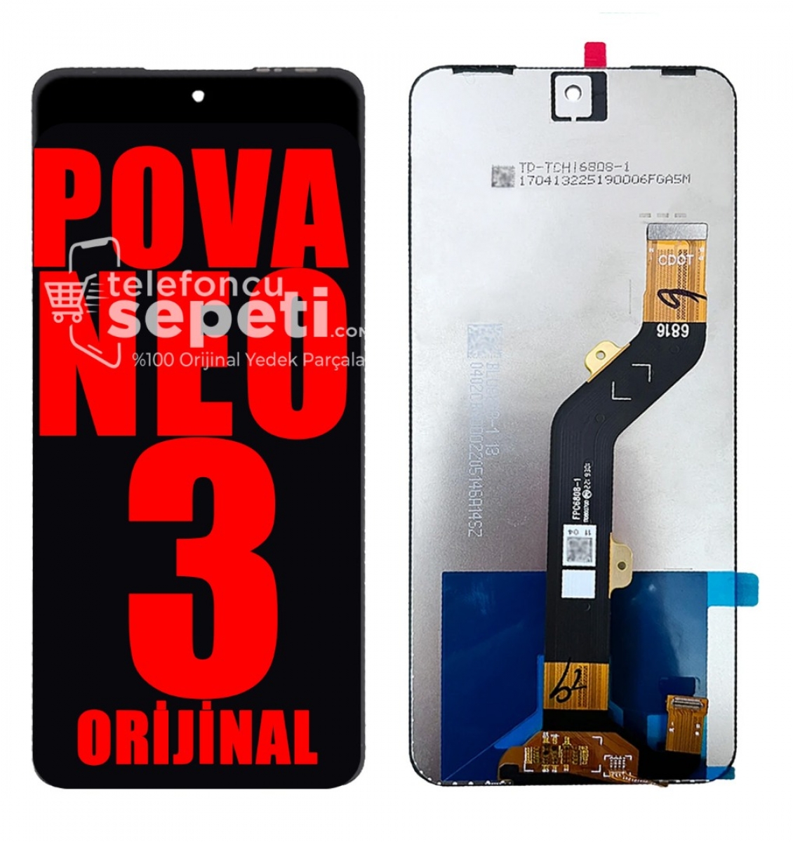 Tecno Pova Neo 3 Ekran Dokunmatik Siyah Çıtasız %100 Orijinal