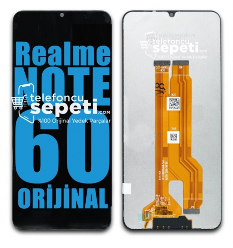 Realme Note 60 Ekran Dokunmatik Siyah Çıtasız %100 Orijinal