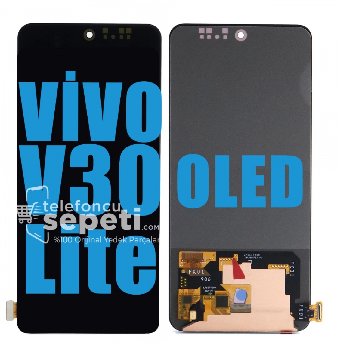 Vivo V30 Lite Ekran Dokunmatik Siyah Çıtasız %100 Oled