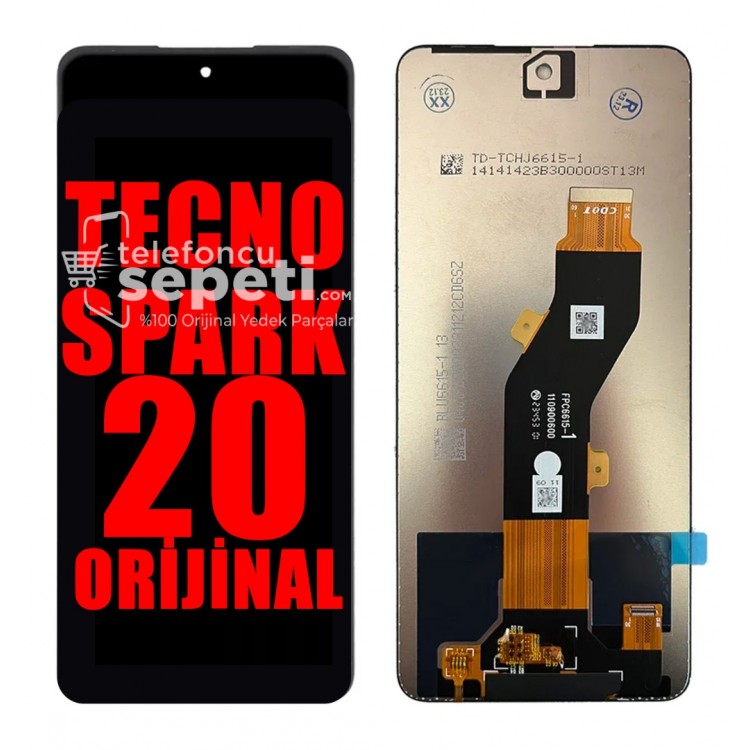 Tecno Spark 20 Ekran Dokunmatik Siyah Çıtasız %100 Orijinal