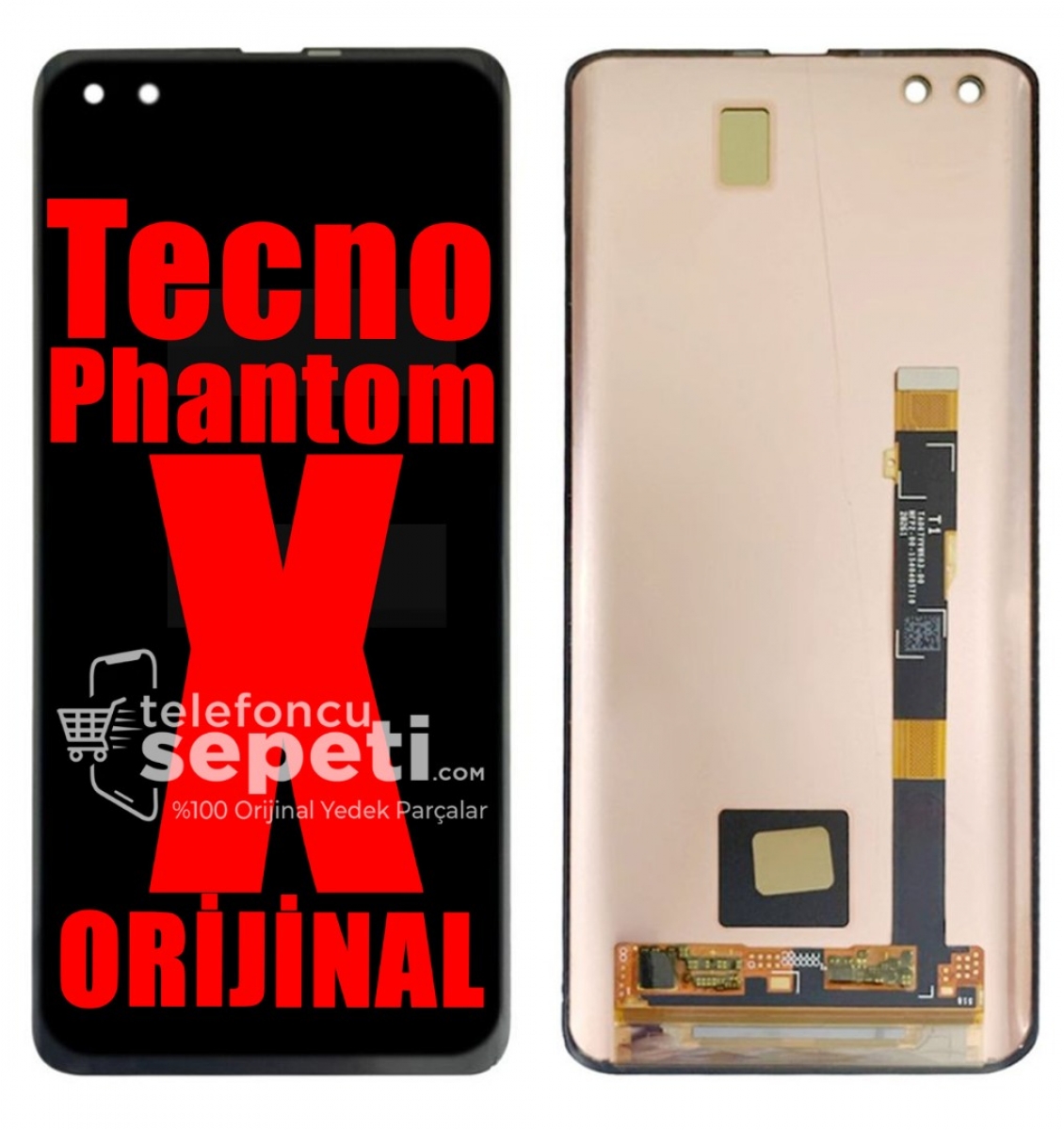 Tecno Phantom X Ekran Dokunmatik Siyah Çıtasız %100 Orijinal