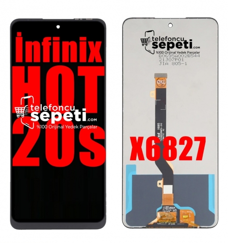 İnfinix Hot 20s Ekran Dokunmatik Siyah Çıtasız %100 Orijinal