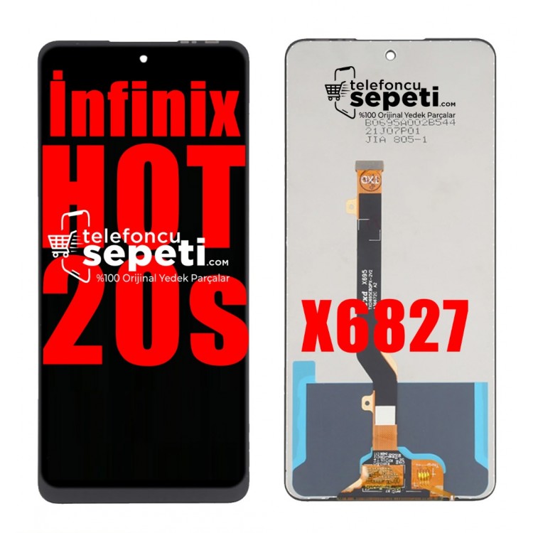 İnfinix Hot 20s Ekran Dokunmatik Siyah Çıtasız %100 Orijinal