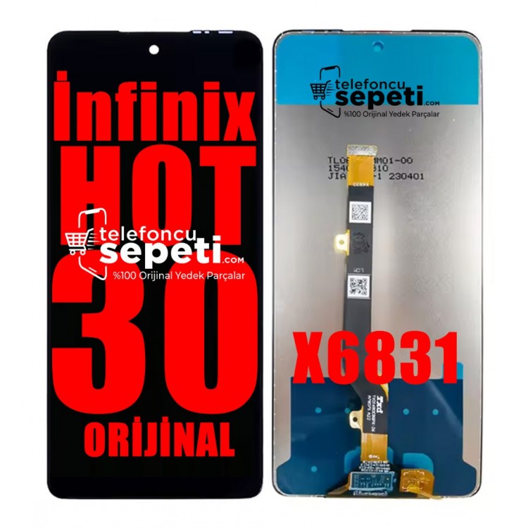 İnfinix Hot 30 Ekran Dokunmatik Siyah Çıtasız %100 Orijinal