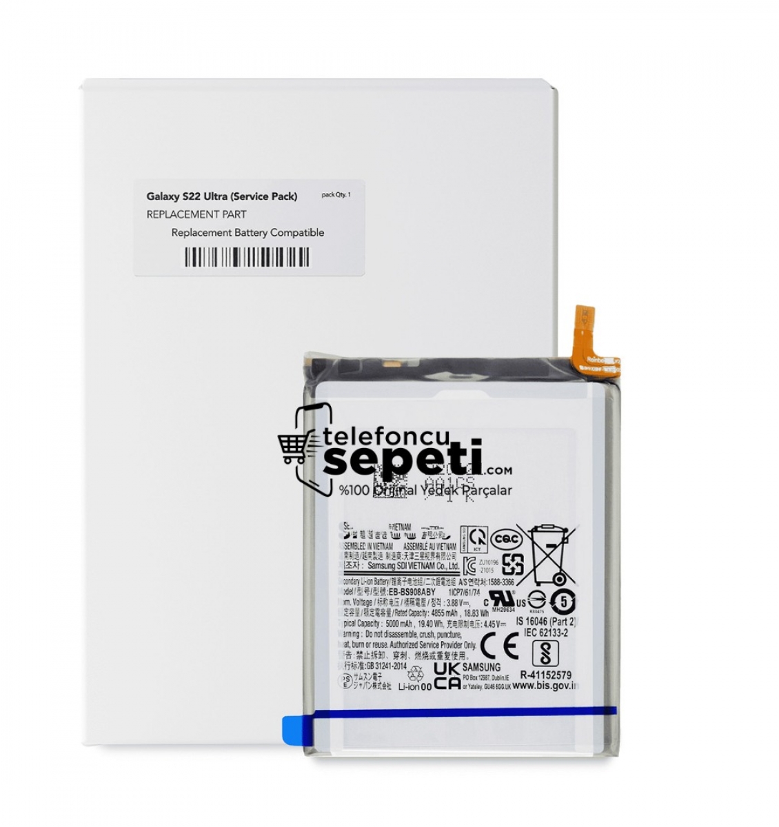 Samsung Galaxy S22 Ultra SM-S908E Batarya Pil Orijinal