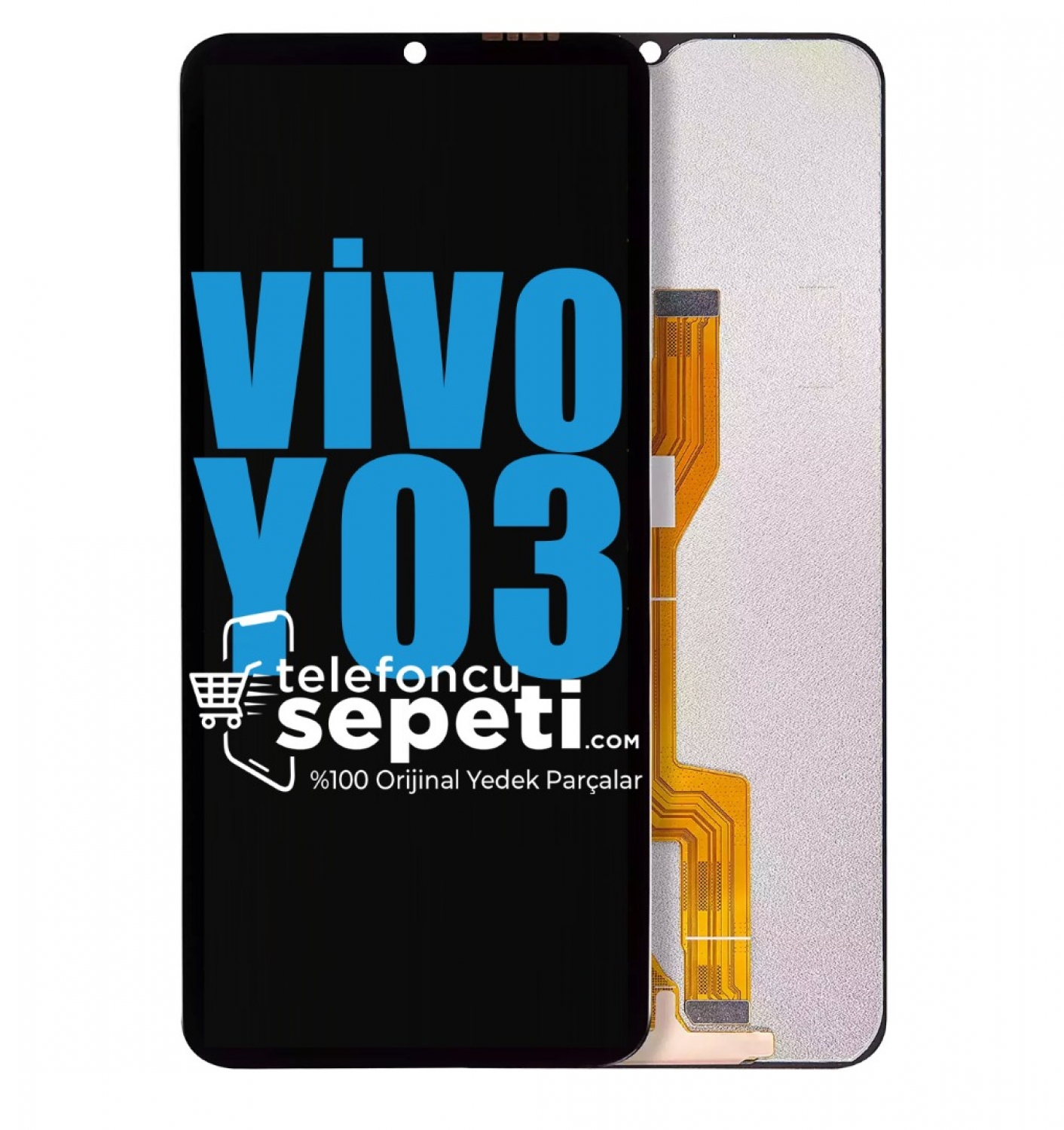 Vivo Y03 Ekran Dokunmatik Siyah Çıtasız %100 Orijinal