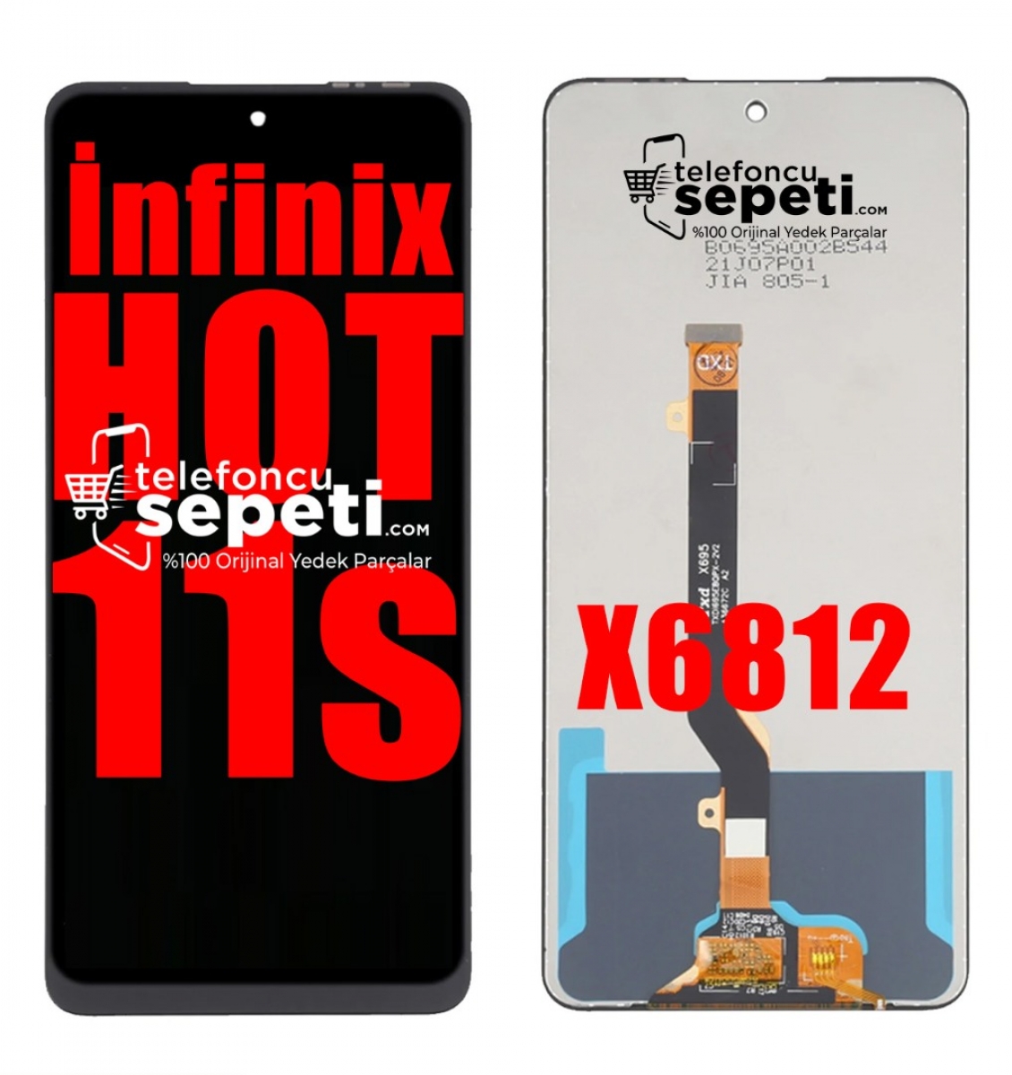 İnfinix Hot 11s Ekran Dokunmatik Siyah Çıtasız %100 Orijinal