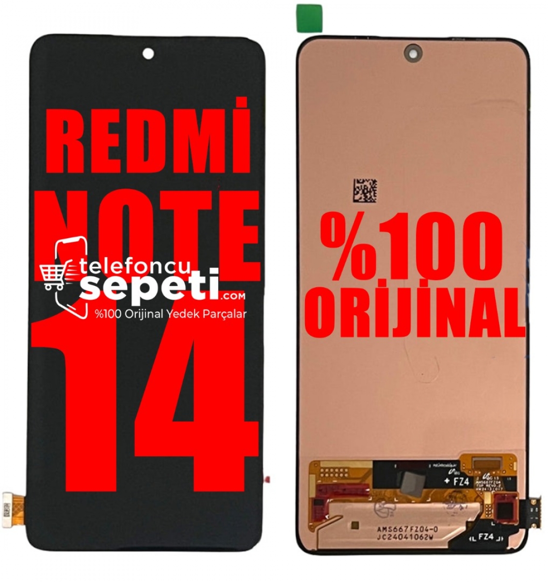 Xiaomi Redmi Note 14 4G Ekran Dokunmatik Siyah Çıtasız %100 Orijinal