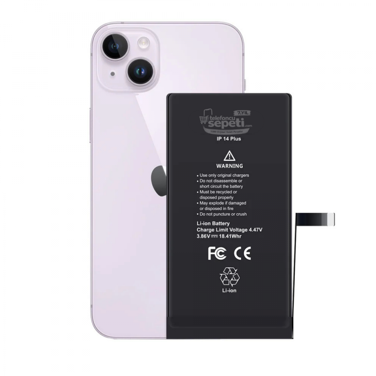 Apple iphone 14 Plus Servis Batarya Pil Orijinal Ürün ( Ayarlarda Orijinal Yazar)