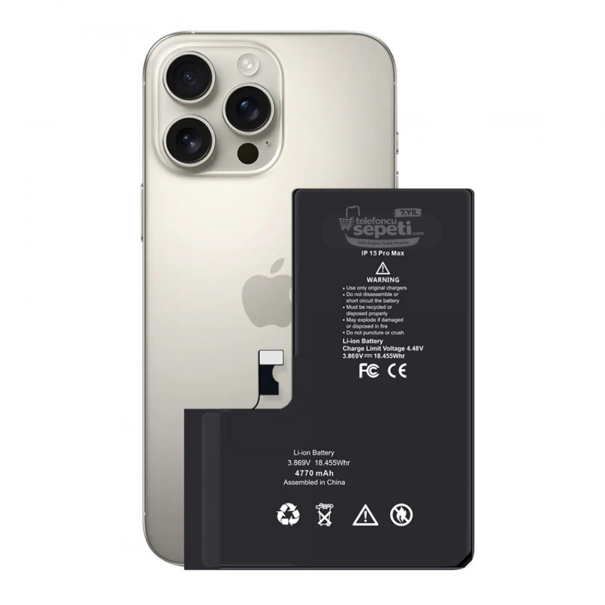 Apple iphone 15 Pro Max Servis Batarya Pil Orijinal Ürün ( Ayarlarda Orijinal Yazar)