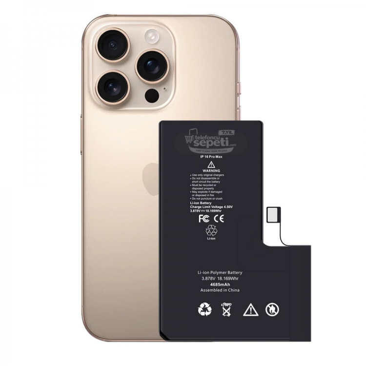 Apple iphone 16 Pro Max Servis Batarya Pil Orijinal Ürün ( Ayarlarda Orijinal Yazar)