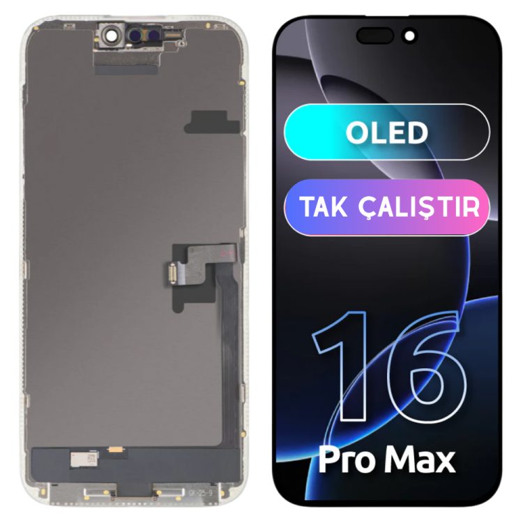 İphone 16 Pro Max için Soft Oled Ekran Dokunmatik Tak Çalıştır Ekran