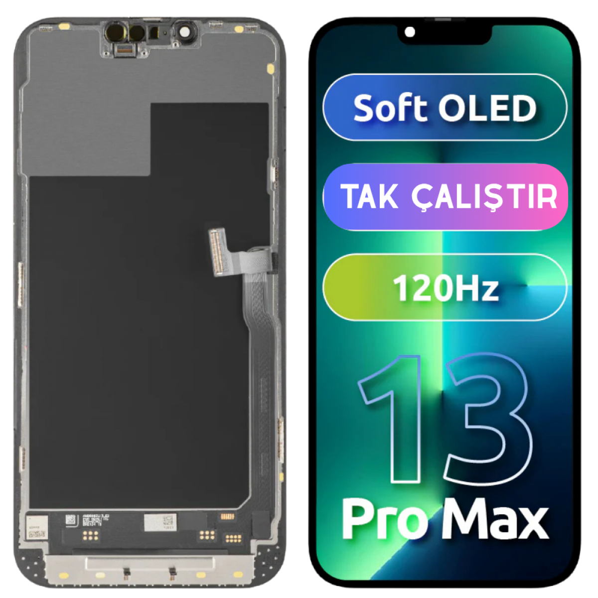 İphone 13 Pro Max için Soft Oled Ekran Dokunmatik Tak Çalıştır Ekran