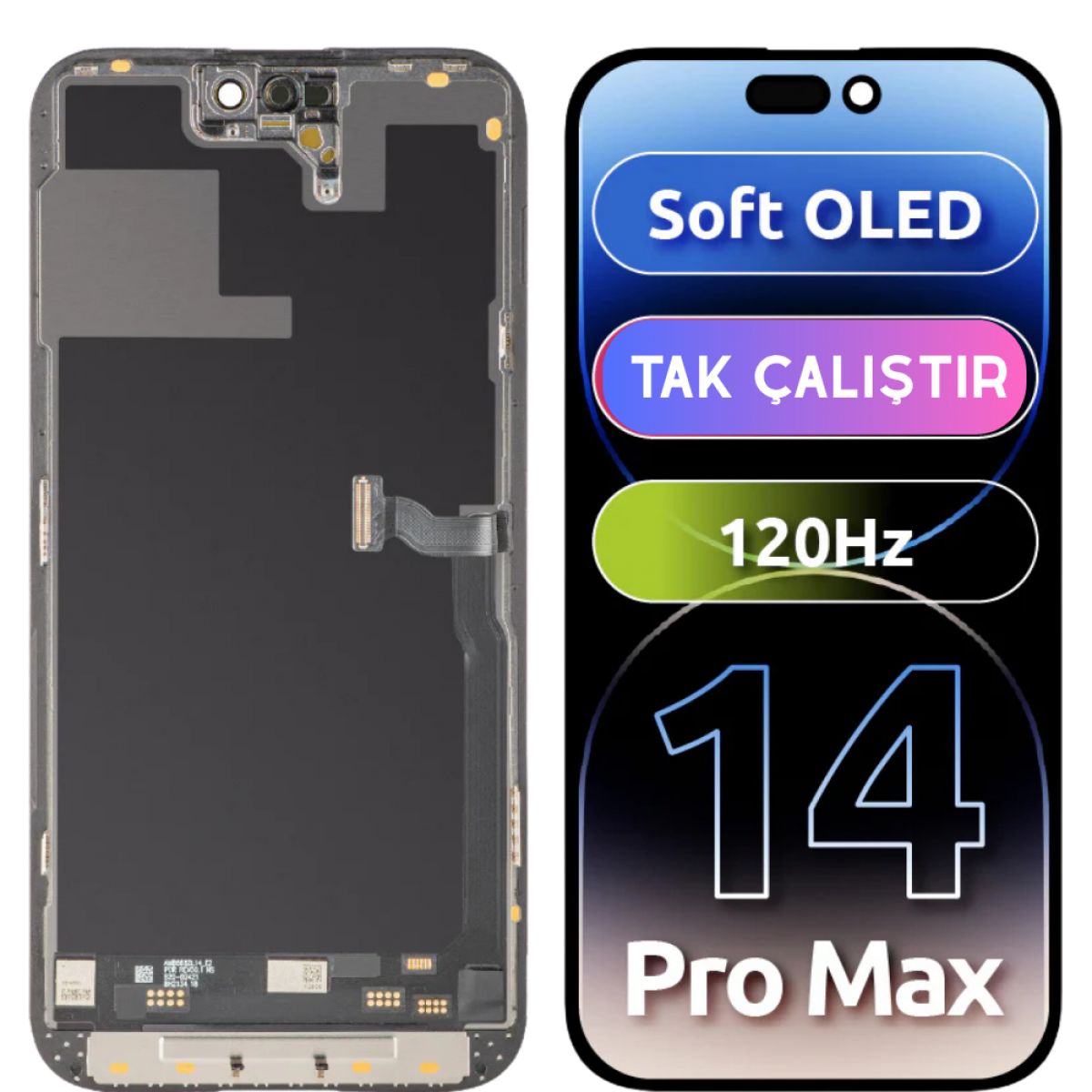 İphone 14 Pro Max için Soft Oled Ekran Dokunmatik Tak Çalıştır Ekran