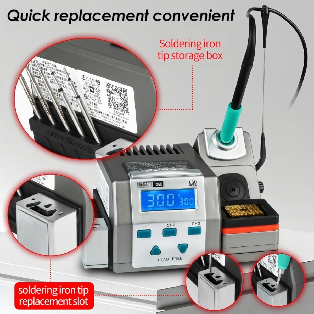 Sugon T26D C210 Lehim Istasyonu 3 Uçlu