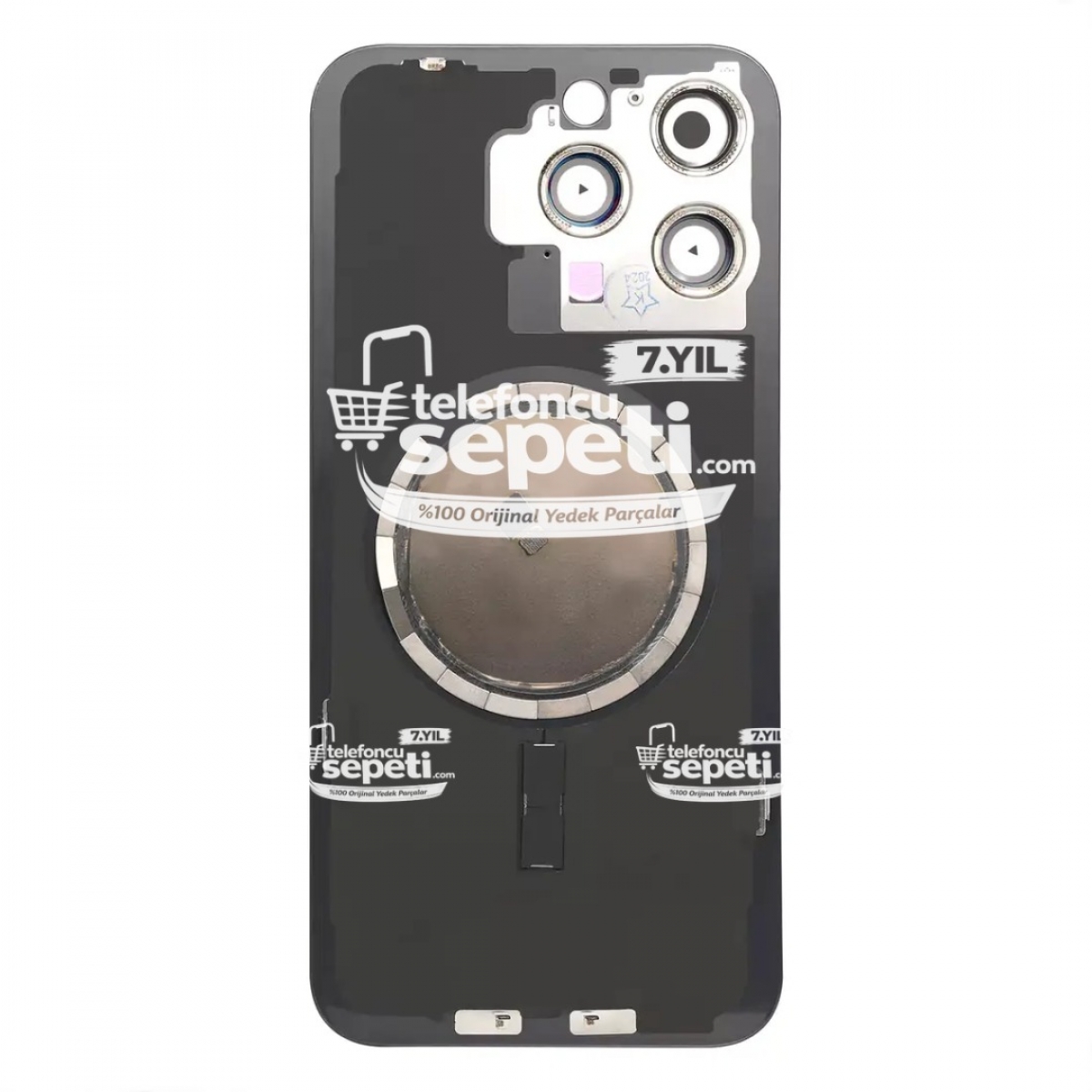 İphone 15 Pro Max Arka Kapak Naturel Titanyum Full Set