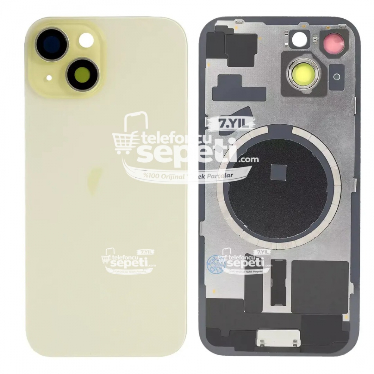 İphone 15 Plus Arka Kapak Sarı Full Set