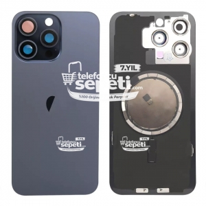 İphone 15 Pro Max Arka Kapak Mavi Titanyum Full Set