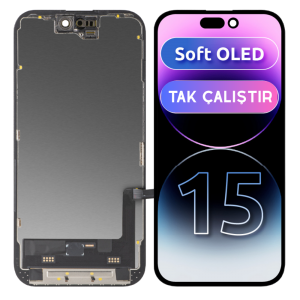 İphone 15 için Soft Oled Ekran Dokunmatik Tak Çalıştır Ekran