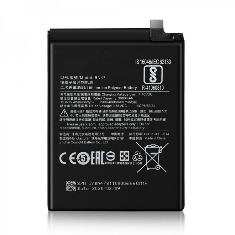 Xiaomi Mİ A2 LİTE Batarya Pil Orjinal Mah Logosuz Ürün BN33