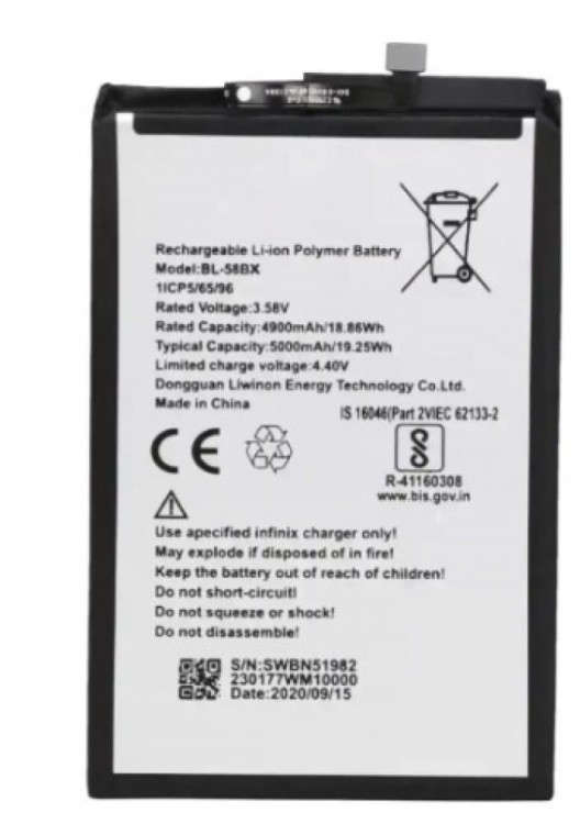 Infinix HOT 11 PLAY Batarya Pil Orjinal Mah Logosuz Ürün BL-58BX