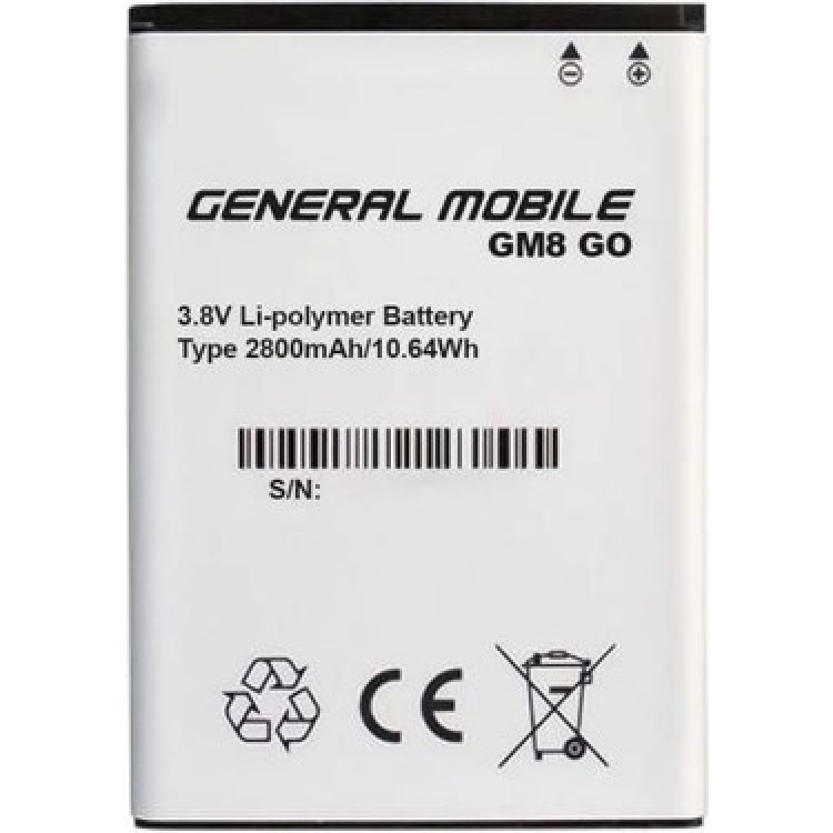 General Mobile GM8 GO Batarya Pil Orjinal Mah Logosuz Ürün