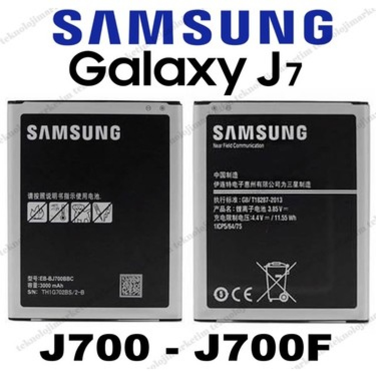 Samsung J7(J700) Batarya Pil Orjinal Mah Logosuz Ürün EB-BJ700ABY Samsung J7(J700) Batarya Pil Orjinal Mah Logosuz Ürün EB-BJ700ABY