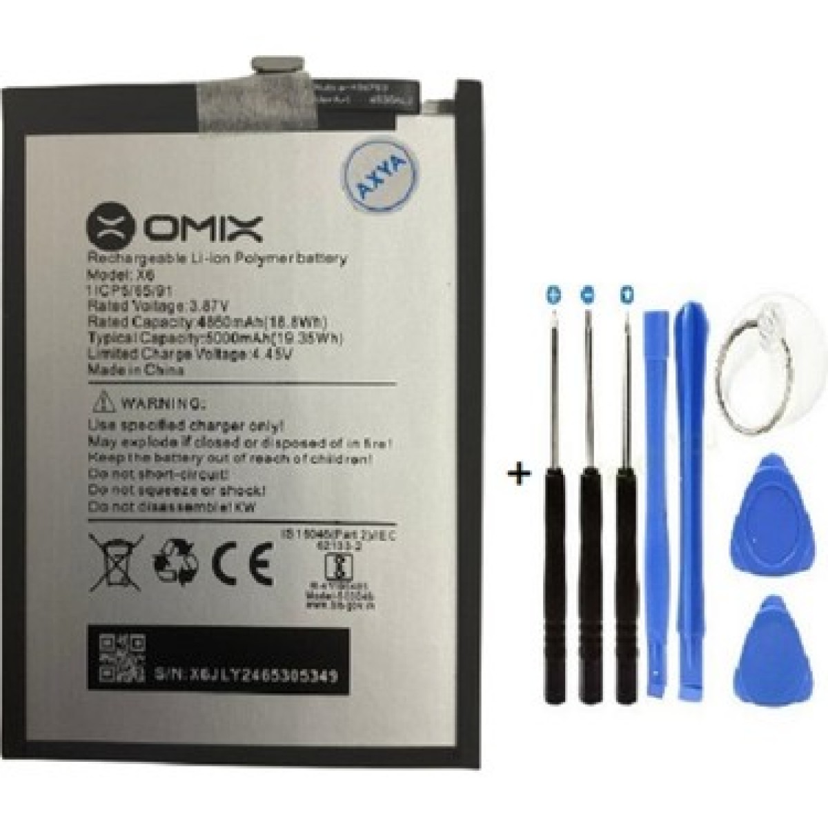 Omix X6 Batarya Pil Orjinal Mah Logosuz Ürün
