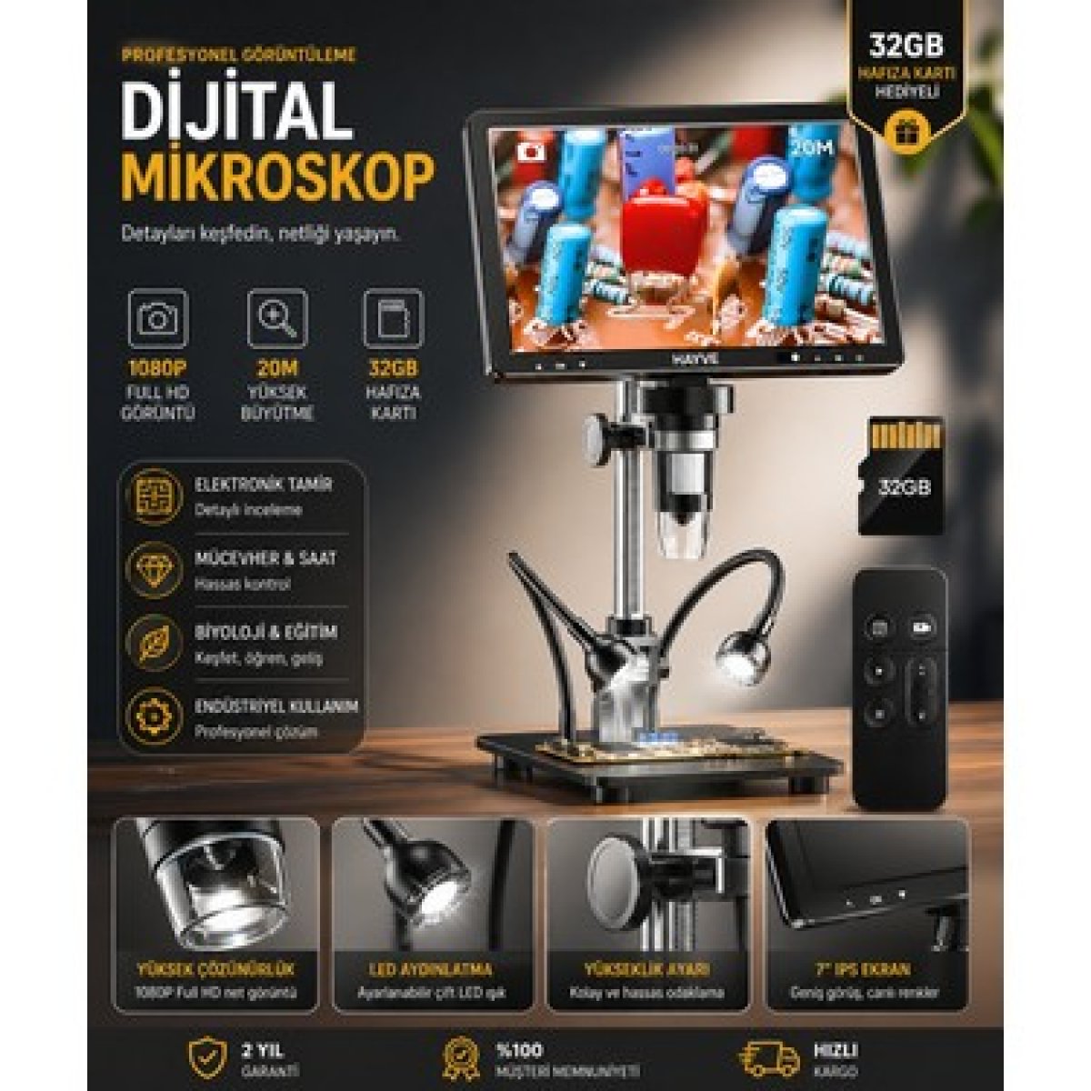 Mikroskop 10M Mini 8 Inc Ekranlı Mikroskop 10M Mini 8 Inc Ekranlı