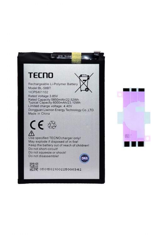 Tecno Pova 4 PRO Batarya Pil Orjinal Mah Logosuz Ürün BL-58BT
