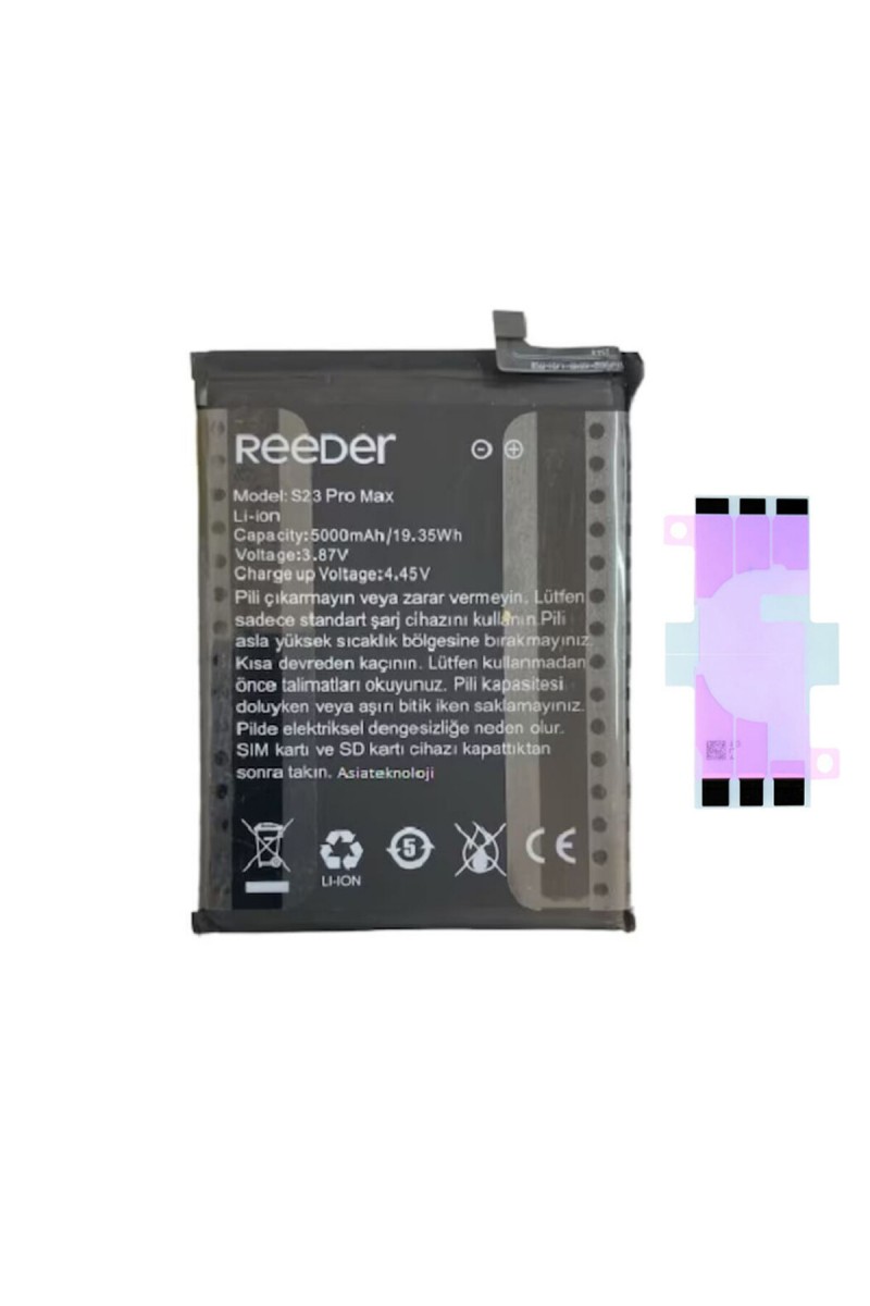 Reeder S23 MAX PRO Batarya Pil Orjinal Mah Logosuz Ürün