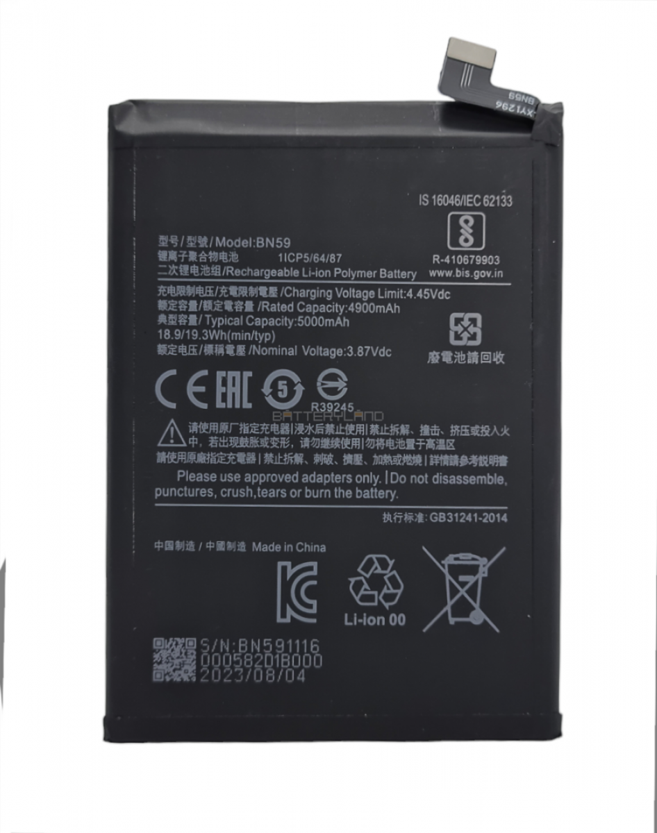 Xiaomi Redmi Note 9 Batarya Pil Orjinal Mah Logosuz Ürün BN59