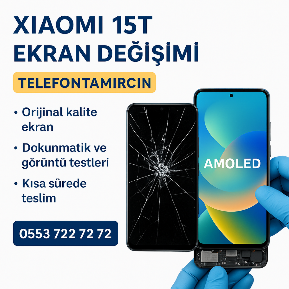 Xiaomi mi 15T Servis Ekran Dokunmatik Sorunsuz Tak Çalıştır