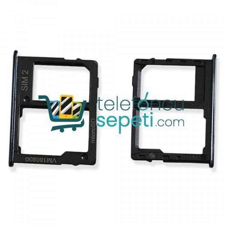 Samsung Galaxy J6 Plus J610 Sim Kart Tepsisi Siyah Çift