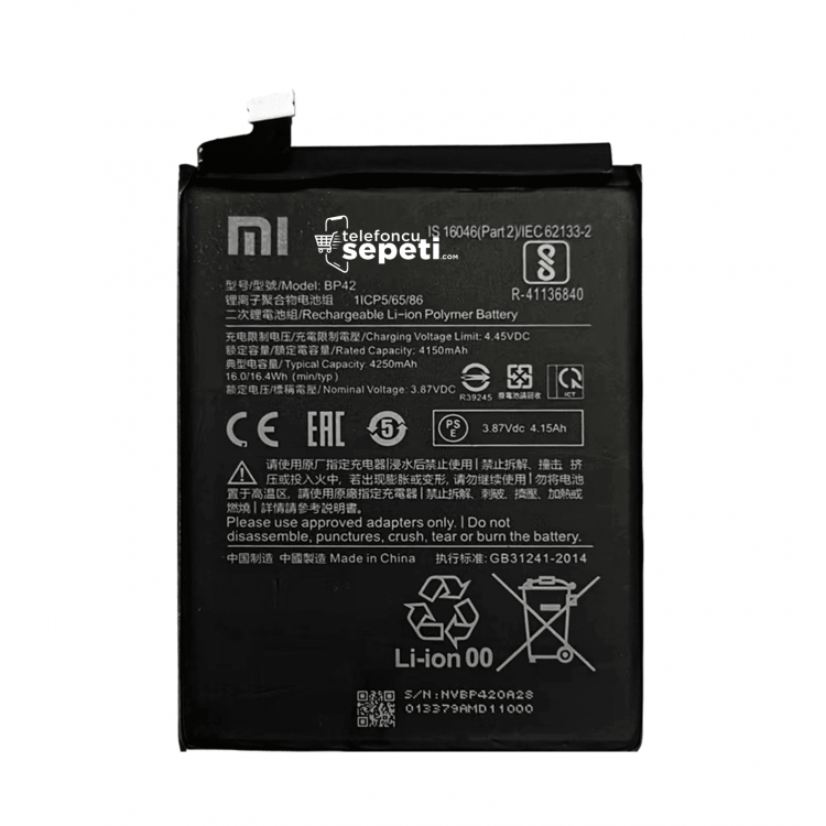 Xiaomi Mi 11 Lite Batarya Pil Orijinal BP42