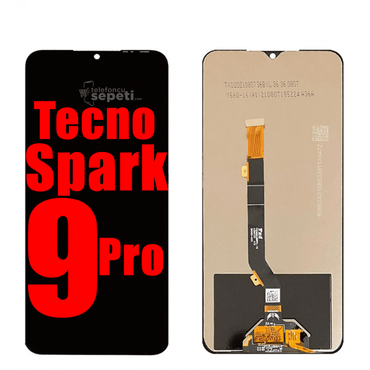 Tecno Spark 9 Pro Ekran Dokunmatik Siyah Çıtasız Orjinal
